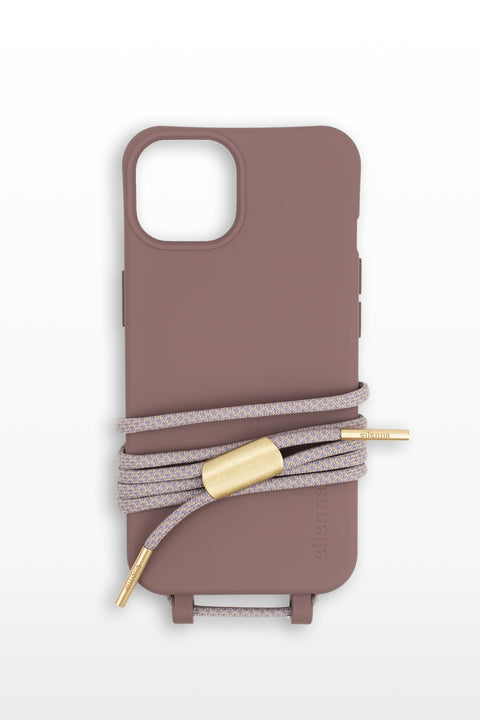 Phone case with detachable cord, Berry & Over the Taupe