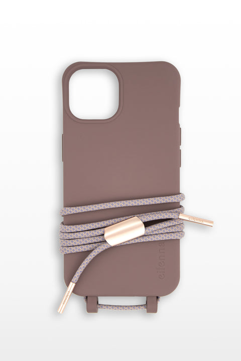 Phone case with detachable cord, Berry & Over the Taupe