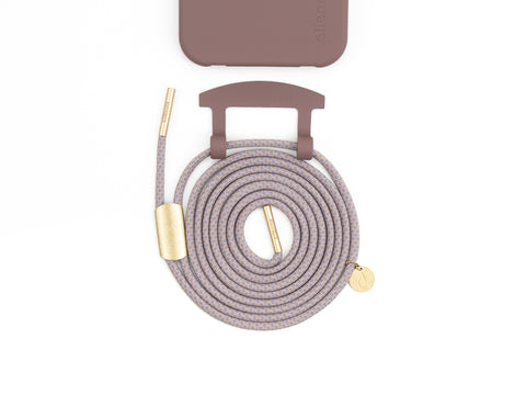 Phone case with detachable cord, Berry & Over the Taupe