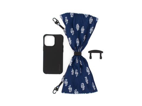 NEU eilenna Handyhülle für iPhone Samsung mit Plisseetuch Band, Farbe CROW Schwarz und BANDANA, Handarbeit, Limited Edition