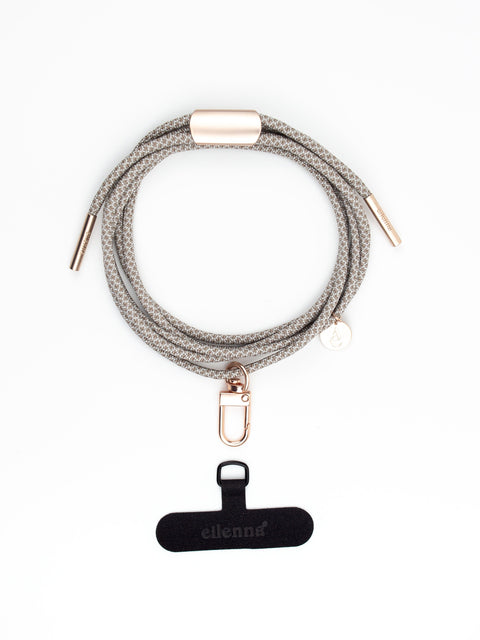 eilenna universal Handykette mit Karabiner und Patch, Kordel in GINGER