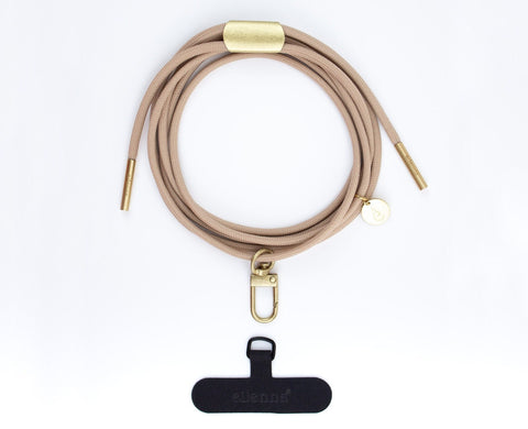 eilenna universal Handykette mit Karabiner und Patch, Kordel in SANDY