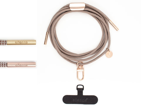 eilenna universal Handykette mit Karabiner und Patch, Kordel in CHESS